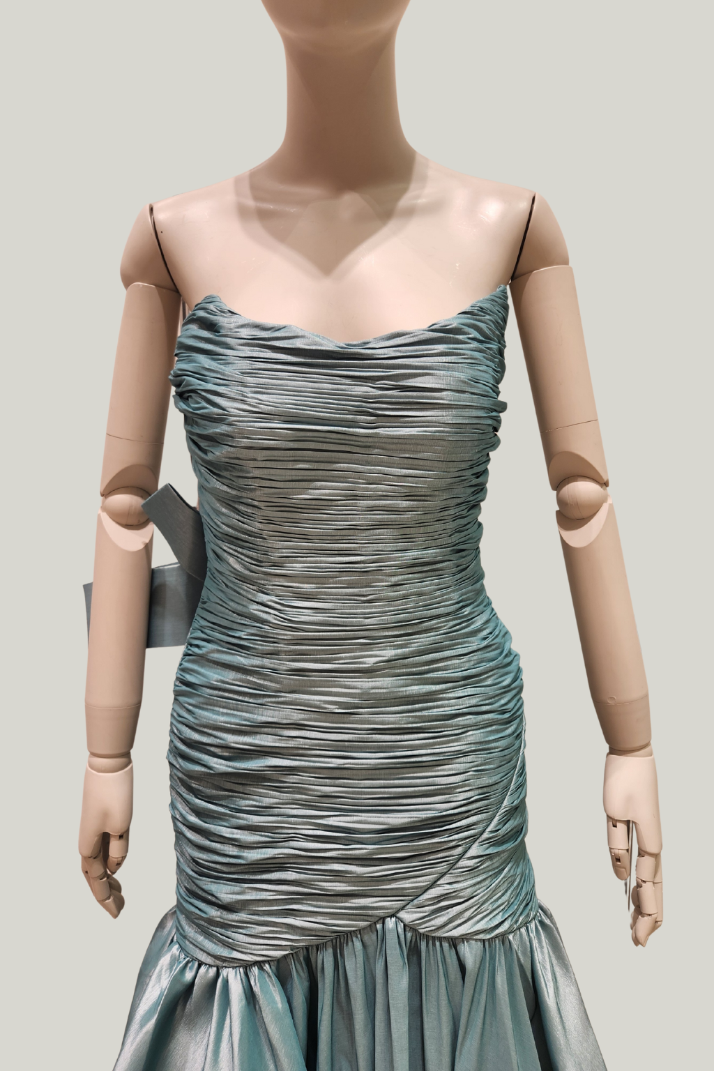 Ruched Taffeta Mermaid Dress – Back Bow Detail
