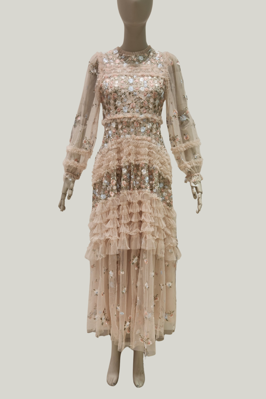 Floral Ruffle Chiffon Dress – Romantic Elegance