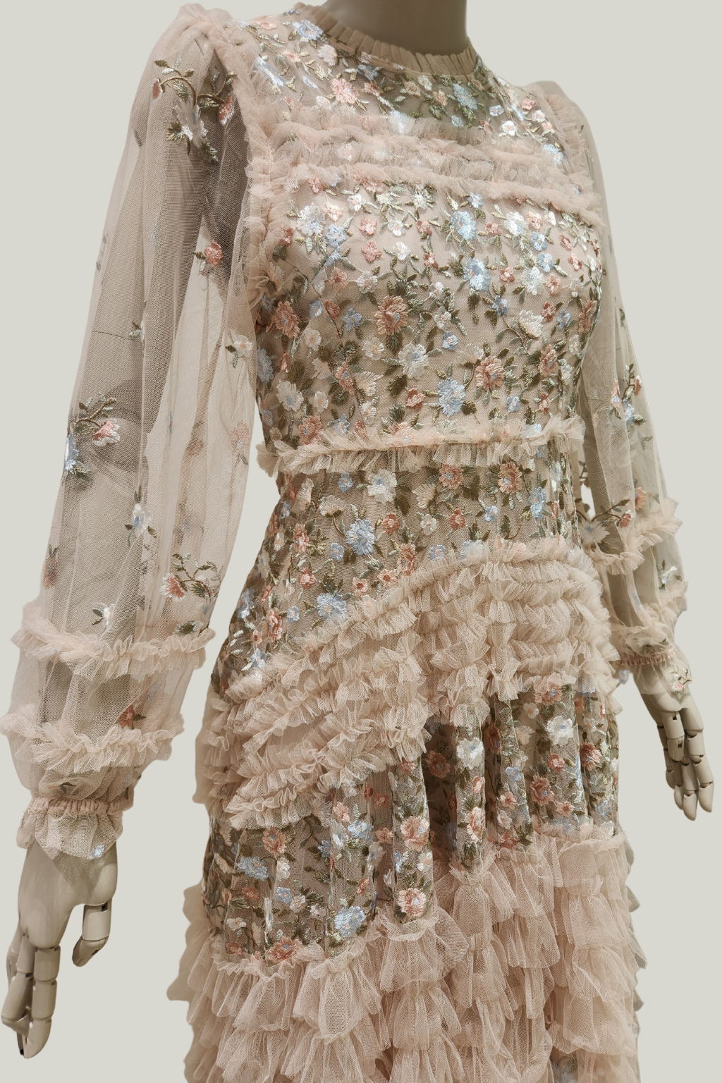 Floral Ruffle Chiffon Dress – Romantic Elegance